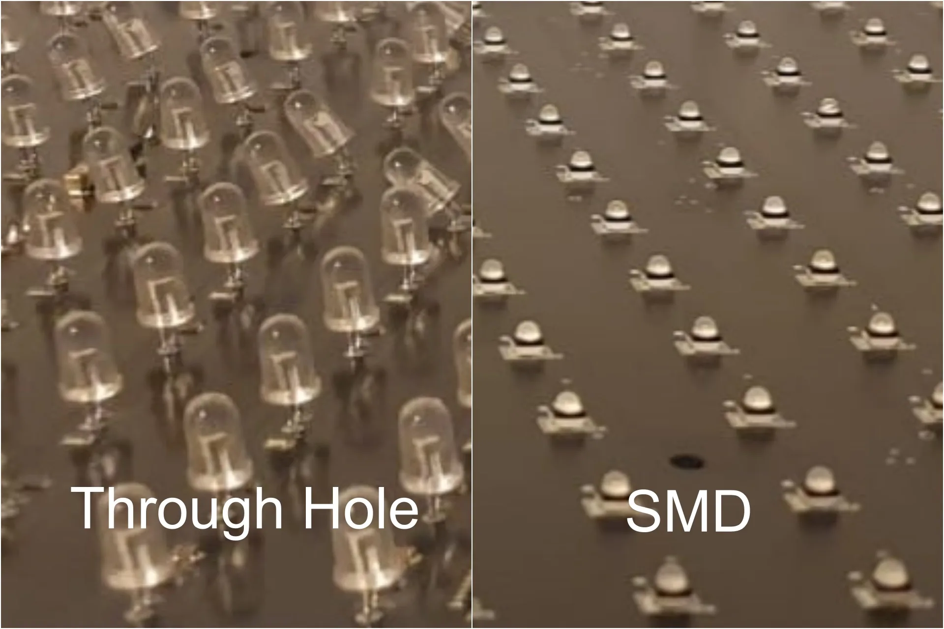 Componentes SMD en los paneles de mensajes variable (PMV)